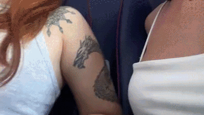 Public POV Femdom In Airplane By Mistresses Kira and Sofi