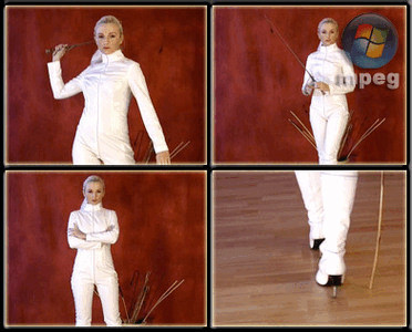 Christin - White Catsuit (mpg)