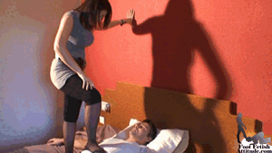 Lea hard foot strangle and choking