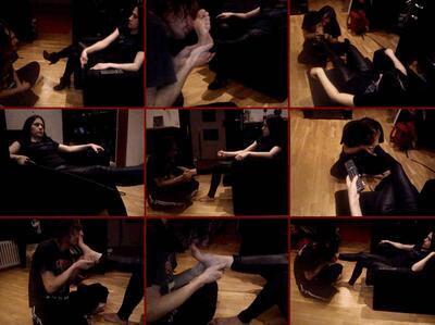 High heels, nylon socks and feet worship training