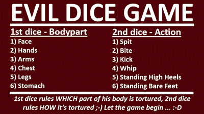 Dice game with trampling, spitting, biting