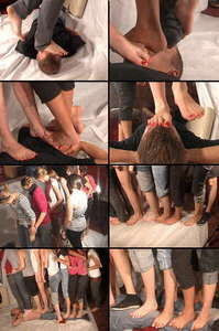 3 on the head and multitrampling with 10 girls