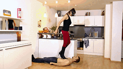 Brutal trampling with my high heel boots
