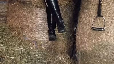 Brain fuck !!! I crush your cock in my stirrup with riding boots