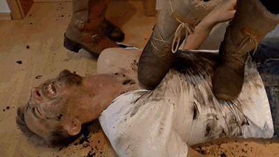 Human doormat for 4 muddy boots