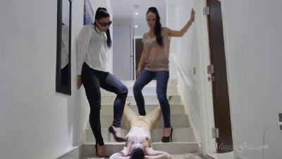 MISTRESS GAIA - OUR DOORMAT SLUT ON STAIRS - HD
