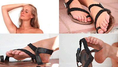 Eva ballerina dangling sandals on the beach