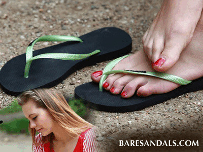 Abby young feet and flip flops play and tease