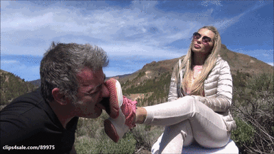 GABRIELLA - Holidays whit the slave - OUTDOOR dirty sneakers licking