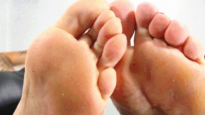 Queen Hanna and Mistress Jane - Licking bare feet clean - small version