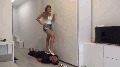 GABRIELLA - I talk with my boyfriend while you lick my shoes clean (Custom clip) - Trampling, muddy shoes licking (INSANE CLIP!)