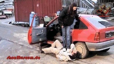 Lady tramples guy and destroys his car (0003A) part 1