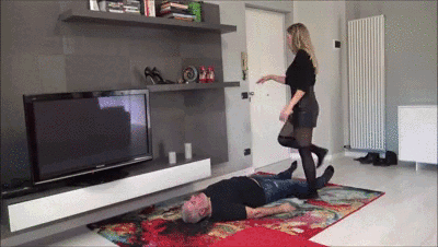GABRIELLA - Testing a new slave - BRUTAL body, dick and face trampling in stockings - 3