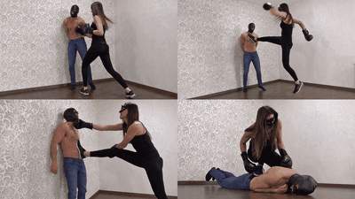 Kick-Box training with the human punching ball (small version)