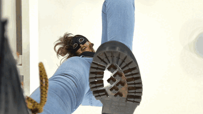 Destroying your face under these brutal soles