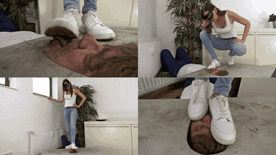His face is just a doormat for my dirty sneakers (small version)