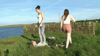 2 Girls Trampling In The Field