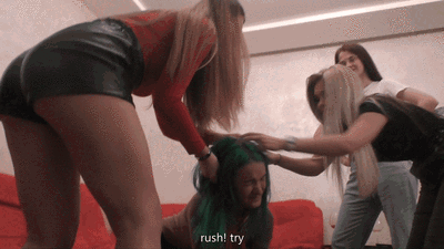 VALERIA, NICOLE, ELENA and ANNA - Gift for Nicole - Foot domination and humiliation - PART2 (wmv)