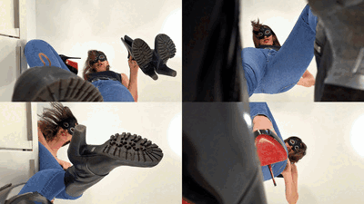 Trampling your face under 3 pairs of shoes