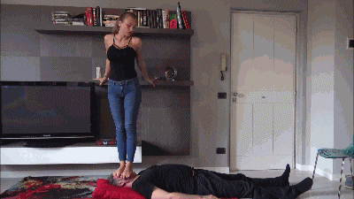 Gabriella - Face demolition under feet - BRUTAL facetrampling, facestomping, foot domination