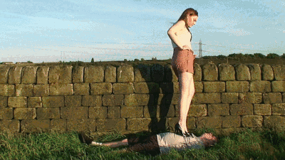 Sophie Tramples Her Slave In 3 Pairs Of Shoes By The Wall